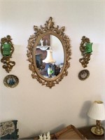 MIRROR WITH CANDLE HOLDERS