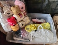 Lot of Assorted Fabric and Crochet Thread