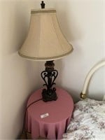 Decorator Table and Metal Lamp