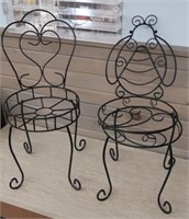 2 Decorative chair plant holders - As Pictured