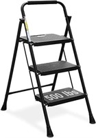 SEALED - HBTower 3 Step Ladder, Folding Step Stool