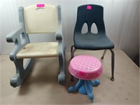 Plastic child's rocker, child's school chair,