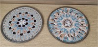 2 decorative tile trays