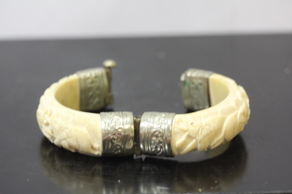 A Carved Bone Bracelet
