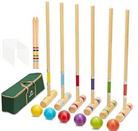 ApudArmis 6-Player Croquet Set  Wood  28In
