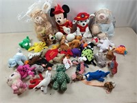 Box of Ty beanie babies, other stuffed animals