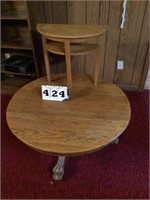 COFFEE TABLE WITH CLAW FOOT AND HALF CIRCLE TABLEÂ