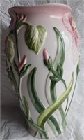 Beautiful Large 19"T Floral Floor Vase Hand painte