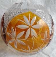 Beautiful Topaz & Clear Crystal Round Vase