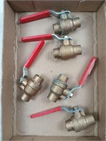 5 - 3/4" sweat on brass ball valves