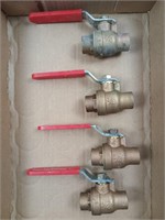 4 - 3/4" sweat on brass ball valves