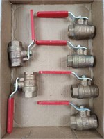 6 - 3/4" thread on brass ball valves