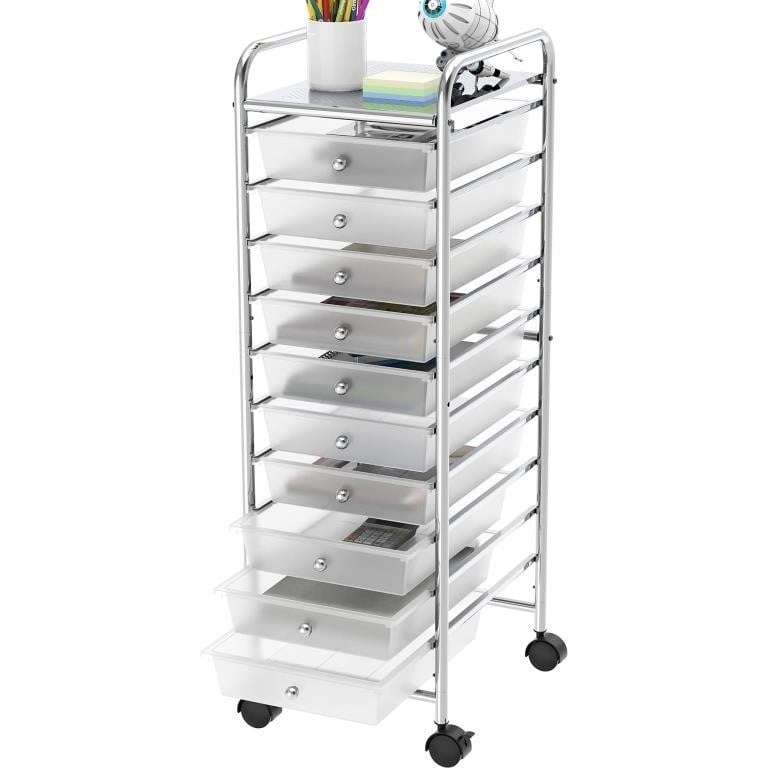 SimpleHouseware Utility Cart with 10 Drawers...