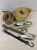 Asst ratchets, straps, 1 complete ratchet strap