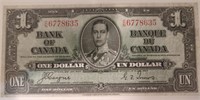 1937 Series Canadian $1.00 Bill