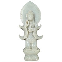 Finely Carved Chinese Kwan Yin Figure Guan Yin Jad