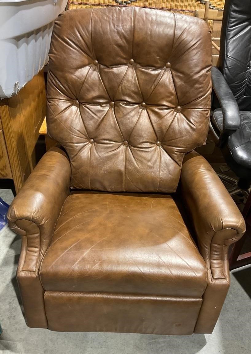 Vintage Leather Lazy Boy Recliner