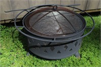 Outdoor Footed Metal "Diamonds" Firepit