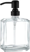 Glass Soap Dispenser  13.5 oz  Black Pump