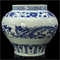 Chinese Blue And White Porcelain Planter, Decorate