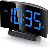 NEW-Modern Curved Digital Alarm Clock