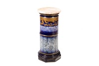 ENGLISH BLUE & WHITE PORCELAIN PEDESTAL