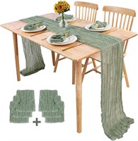 Sage Green Runner-10ft with 6 Napkins