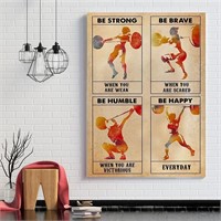 Fitness Weightlifting Poster  Girl Art Canvas