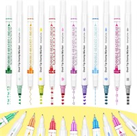 12 Curve Highlighter Pens  Fine Point  Dual Tip