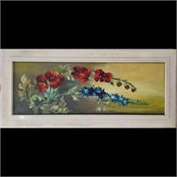 Artist Signed Oil On Canvas Floral Painting