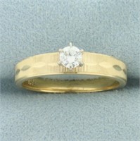 Diamond Solitaire Engagement Ring in 14k Yellow Go