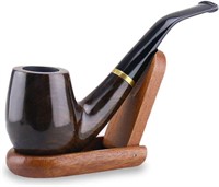 NEW-Joyoldelf Black Bent Tobacco Pipe