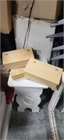 3 wood boxes largest 13"L 7"w 6"h