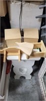 Group of unfinished handmade wood boxes and more
