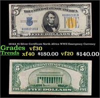 1934A $5 Silver Certificate North Africa WWII Emer