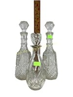 (3) Cut Glass Decanters w/ Stoppers