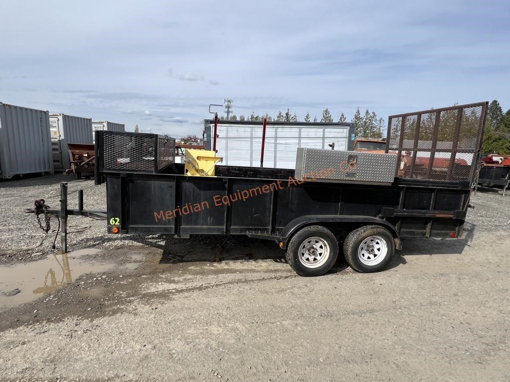 16' HM Landscape Trailer w/ Toolbox & Weedeater