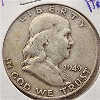 1949-D Franklin Silver Half Dollar