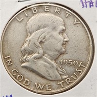 1950-D Silver Franklin Half Dollar