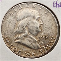 1951-D Silver Franklin Half Dollar