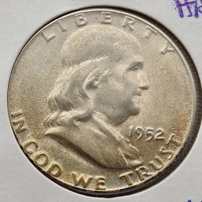 1952 Silver Franklin Half Dollar UNC