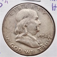 1954-S Silver Franklin Half Dollar