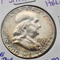 1957 Silver Franklin Half Dollar