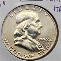 1958-D Silver Franklin Half Dollar