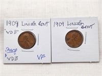 1909 VDB VF & 1909 Lincoln Cents