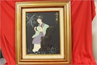 A Vintage Chinese Oil on Canvas Painting