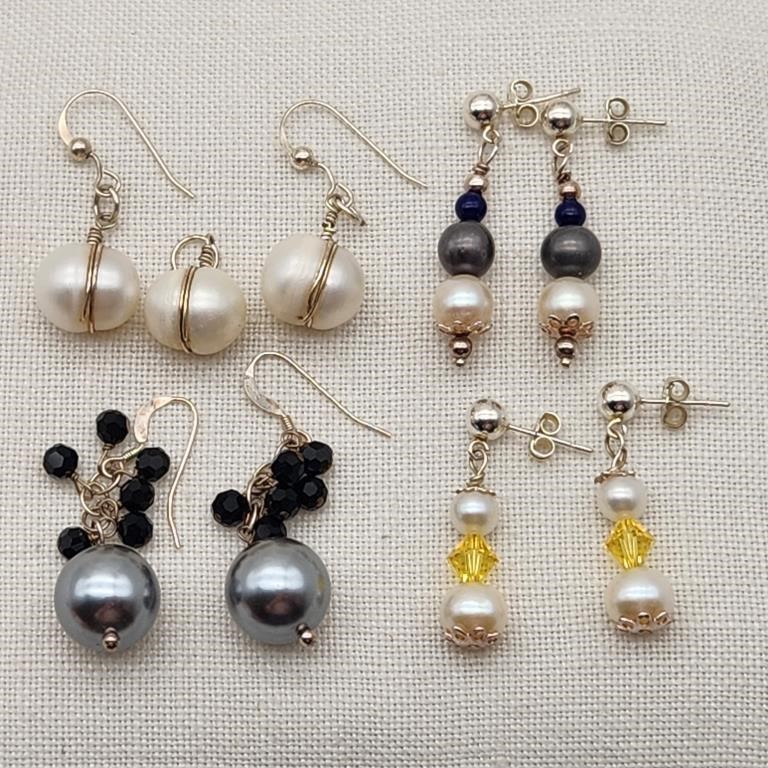Pearl Earrings + Pendant
