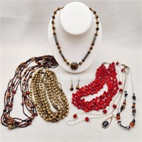 Costume Necklaces Incl Tiger Eye