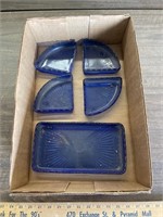 Cobalt glass trays