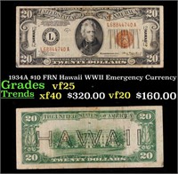 1934A $10 FRN Hawaii WWII Emergency Currency Grade